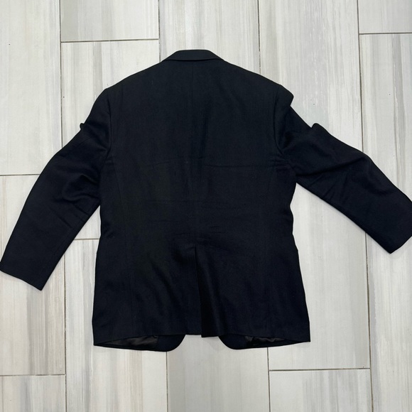 Nordstrom Loro Piana Camel Hair Sport Coat 46L Black Two Button Blazer Suit - Picture 5 of 7